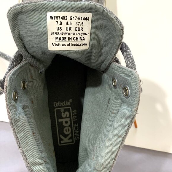 NWOT High-Top Keds Sneakers Women Size 7 Gray Textured - Picture 8 of 10